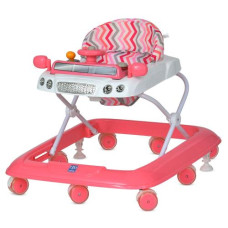 Ходунки M 6061-8 (1шт) музика, світло, муз, колеса 8шт, стопор 2шт,рожевий