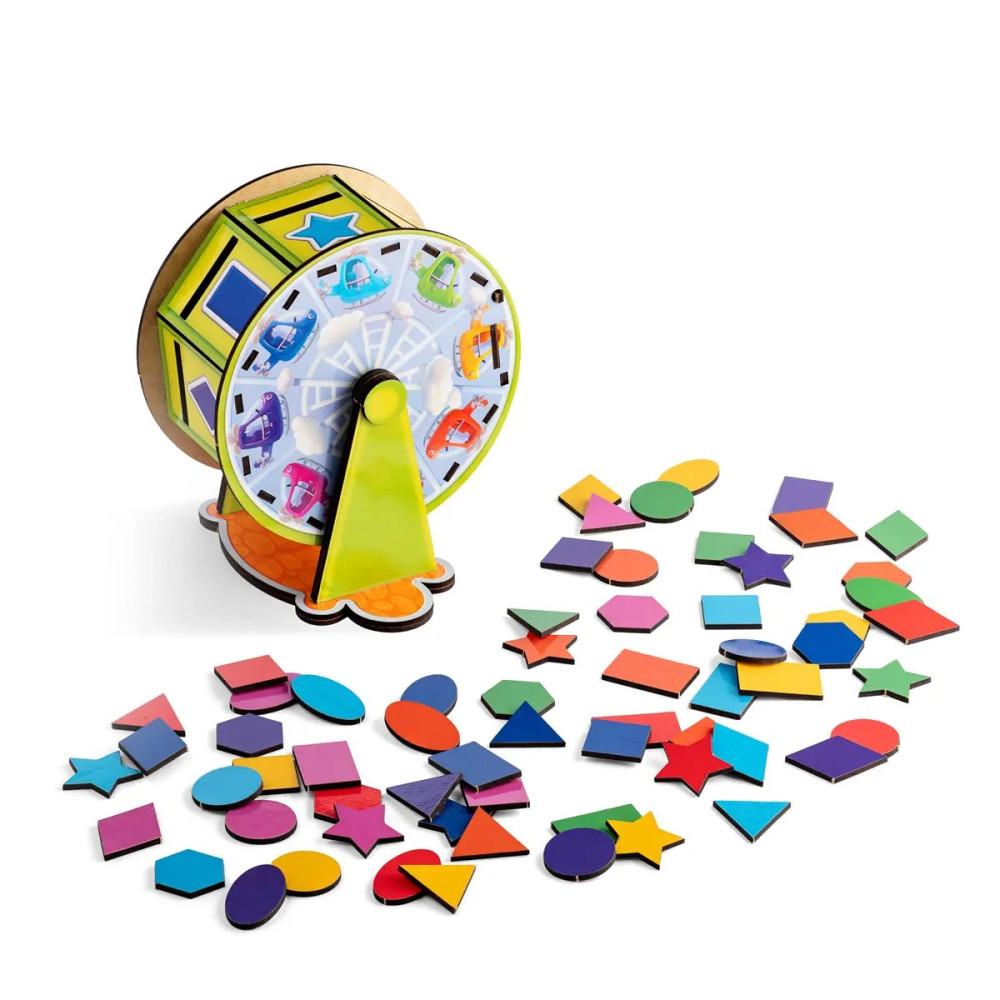 Сортер дерев'яний "Колесо огляду" (Дитяча розвиваюча гра 170x190x180 мм PCF135