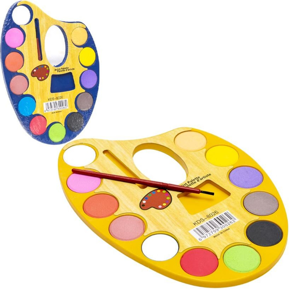 Акварель суха 12 кольорів "Палітра" пластик 22x15см (94283)