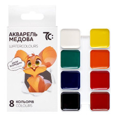 Акварель 8 кольорів, б/п, картон, 7С: 7C10801 (119177)