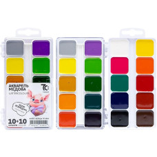 Акварель медова 20 кольорів, б/к, пластик 14х7,5см, 7С: 7C12004 (121090)