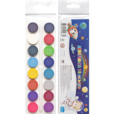 Фарби акварельні медові 16 кольорів БЛІСТЕР (в п/е пакеті, з європідвісом), ТМ Тетрада ТЕ305 (118888)