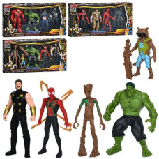 Фігурки для гри XG-88004 (24шт) AV, 15см, набір 4шт, 3 види, світло, на бат-ці(табл), в кор-ці, 42-19,5-5см