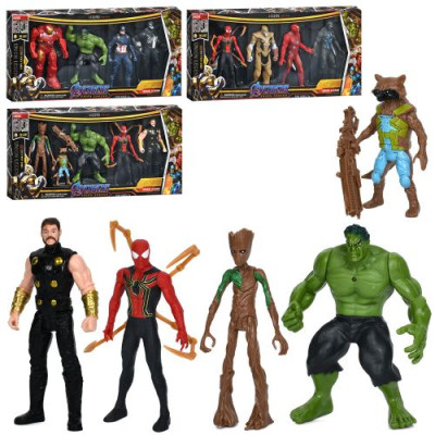 Фігурки для гри XG-88004 (24шт) AV, 15см, набір 4шт, 3 види, світло, на бат-ці(табл), в кор-ці, 42-19,5-5см