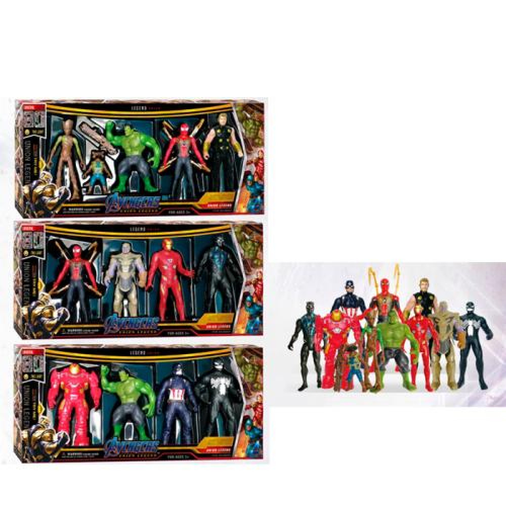 Фігурки для гри XG-88004 (24шт) AV, 15см, набір 4шт, 3 види, світло, на бат-ці(табл), в кор-ці, 42-19,5-5см