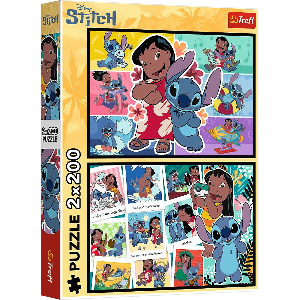 Пазли "2x200" Lilo&Stitch Щасливе життя Стіча Trefl 13334