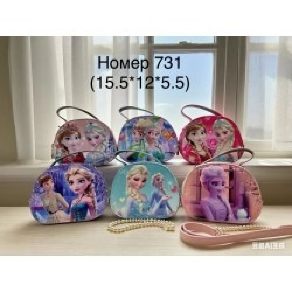 Сумка дитяча 731 штучна шкіра 15*12*6с мікс кольорів, в упаковці