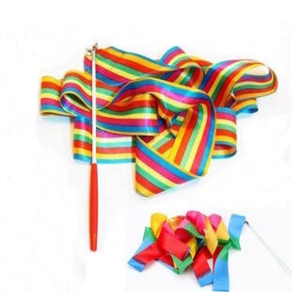 Гімнастична стрічка, 4 метри, яскрава, пак. 45*5см