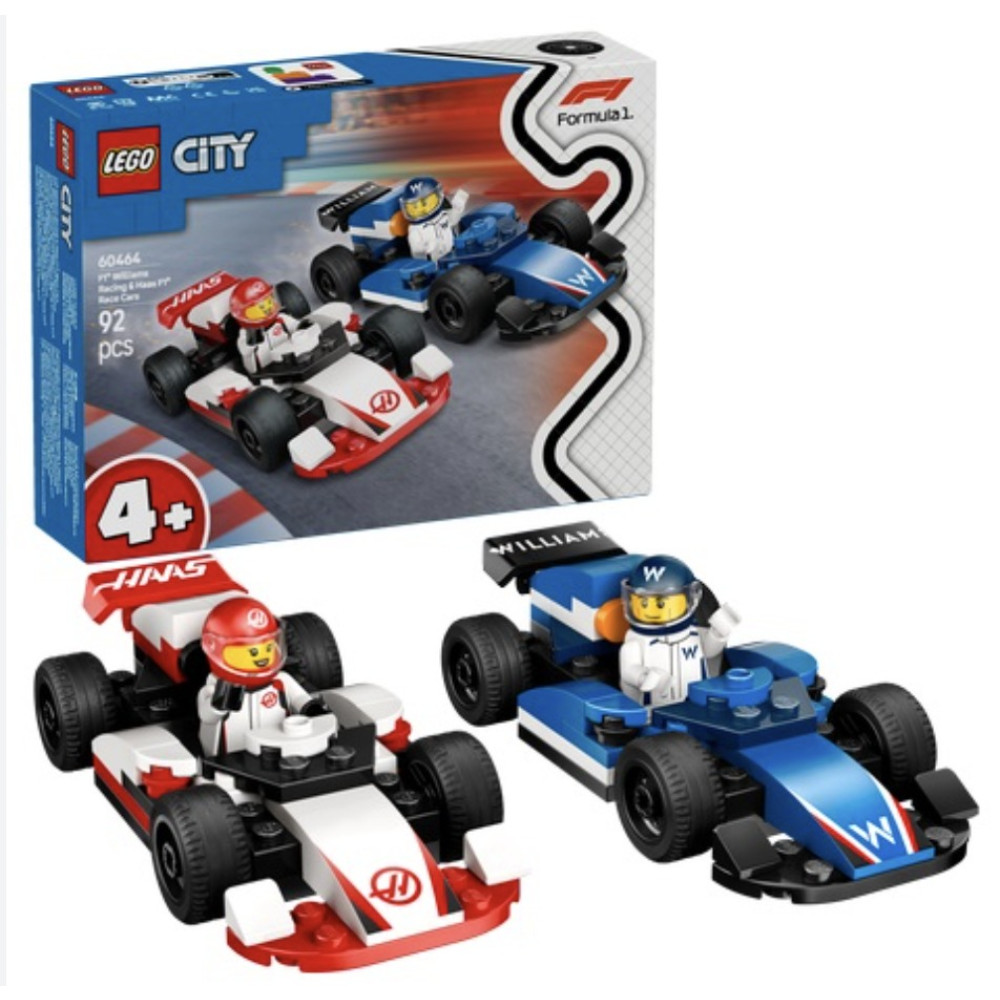 Конструктор Автомобілі для перегонів F1® команд Williams Racing та Haas F1® 92 дет LEGO City 12632