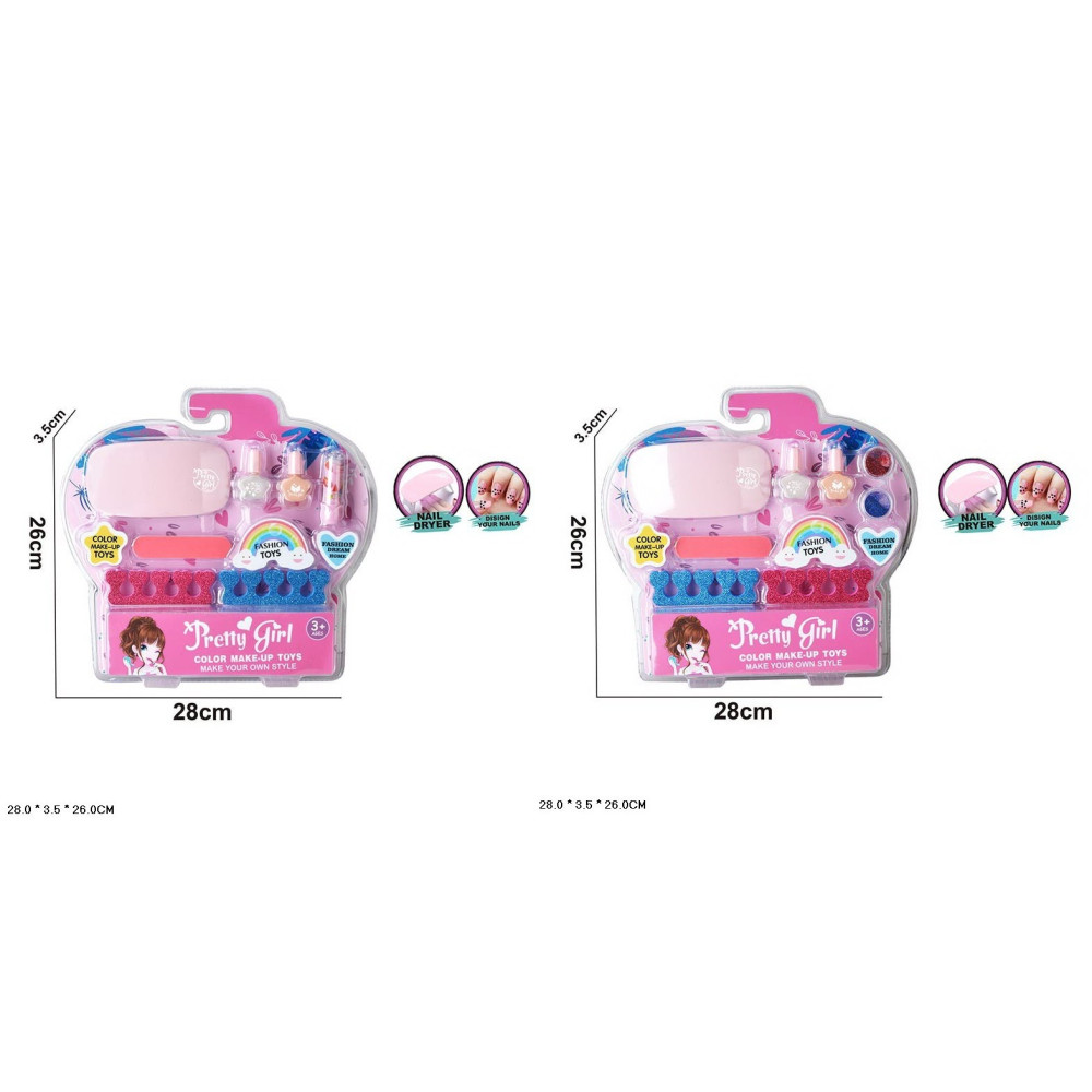 Косметика арт. 767-5/6 (120шт/2)   мікс 2 види, лак для нігтів, лампа для лаку, аксес слюда 26*3,5*28см