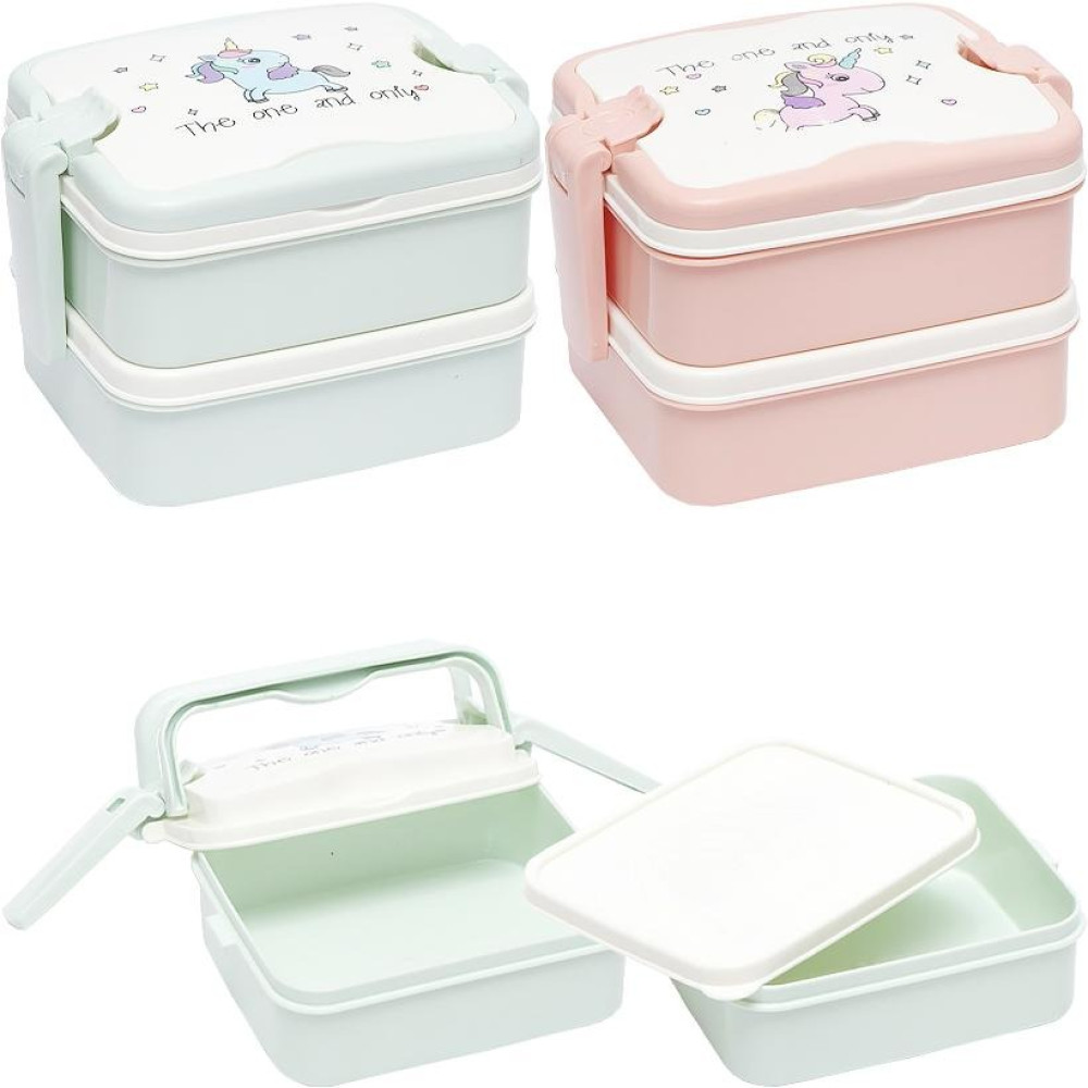 Контейнер для їжі подвійний "Ланч-бокс" 6301, 16x12x11см (118685)