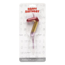 Свічка-цифра "7" металік різнокольорова JY-1065 (111545)