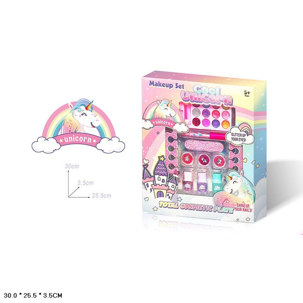 Набір дитячої косметики арт. 2103I/J (60шт/2)   мікс 2 види, тіні, лаки, аксес короб. 30*3,5*25