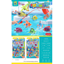 Рибалка арт. 555-317 (96шт) 2 види мікс, вудка, 8 рибок, сачок, планшет 27,6*3,5*46,5см.