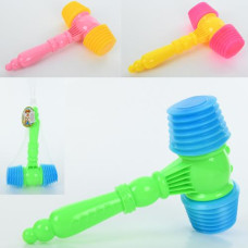 Молоточок 588-1 (132шт) 25см, звук, 3 кольори, в сітці, 15,5-31-7см