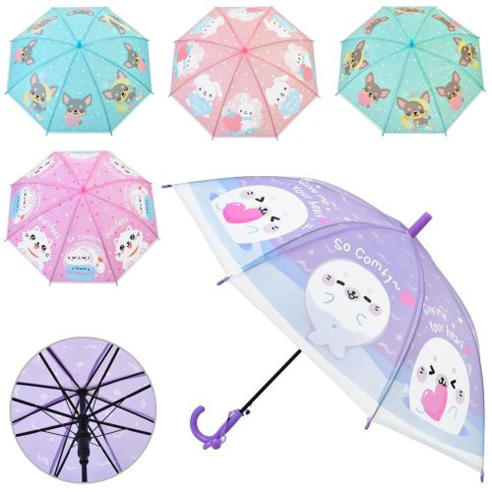 Парасолька дитяча MK 4783 (60шт) трост61см,діам82см,спиця48см,довж66см,свисток,клейонка,4 види,кул