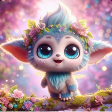 Алмазна мозаїка "Чарівний лісовий друг" S10369 ТМ Dreamtoys, 20x20 см, на рамці, 21x21x2,5 см, в коробці