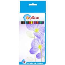 олівці кольорові, 12 кол.,"Квіти", 5-202/2, БАРВ