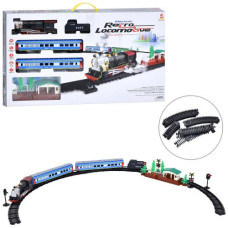 Залізниця 22833 (12шт) 163-94см, локомотив, 3 вагони, звук, світло, на бат-ці, в кор-ці, 65-36,5-6,5см