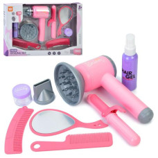 Набір аксесуарів LD-337B (36шт) набір перукаря, фен-повітря, плойка, гребінці, дзеркало, на бат-ці, в кор-ці, 39-25,5-6,5см