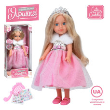 Лялька M 6229 I UA (18шт) Яринка, 40см, музика(укр), пісні, гребінець, стрази-наліпки, на бат(табл), в кор-ці, 20-43-9,5см