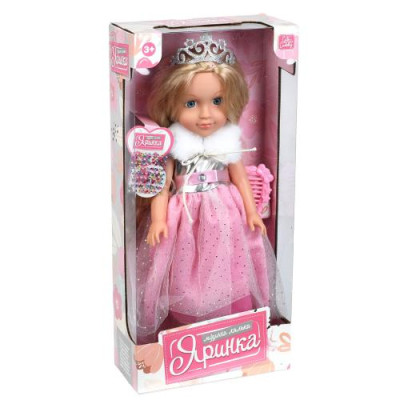Лялька M 6229 I UA (18шт) Яринка, 40см, музика(укр), пісні, гребінець, стрази-наліпки, на бат(табл), в кор-ці, 20-43-9,5см