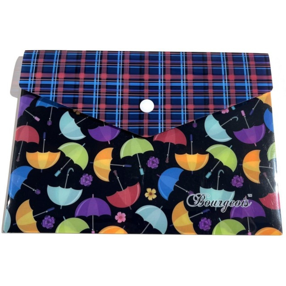 Папка конверт на кнопці, А5+, 160 мкм, кольоровий друк, Р0208