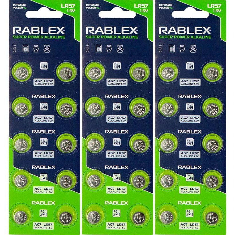 Батарейка RABLEX "таблетка" 1.5V AG7 (LR57) (123332)