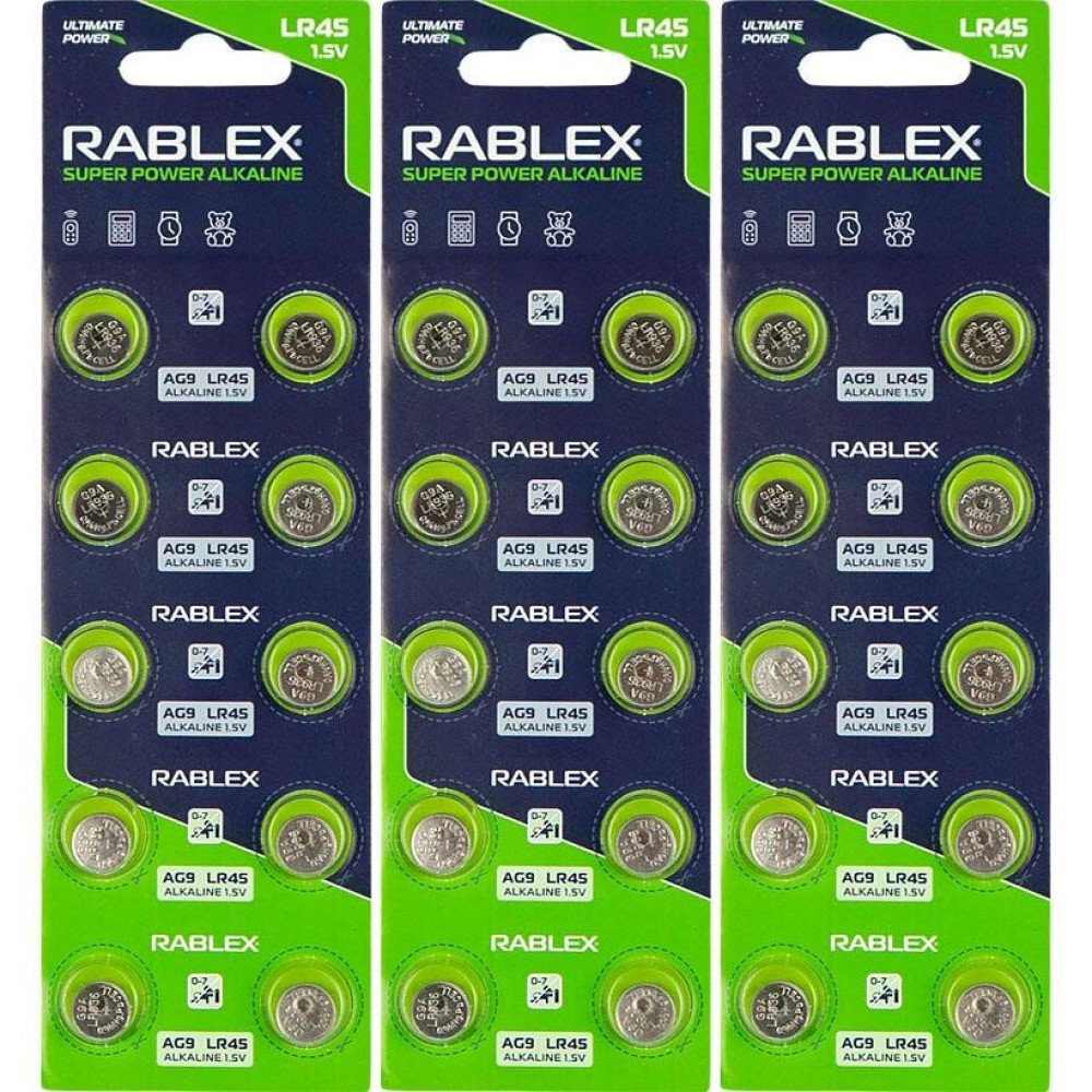 Батарейка RABLEX "таблетка" 1.5V AG9 (LR45) (123334)