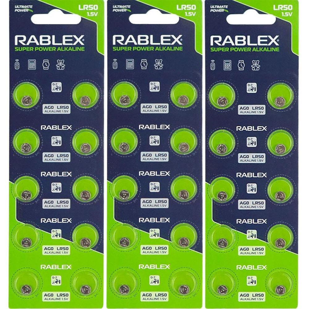 Батарейка RABLEX "таблетка" 1.5V AG0 (LR50) (123325)