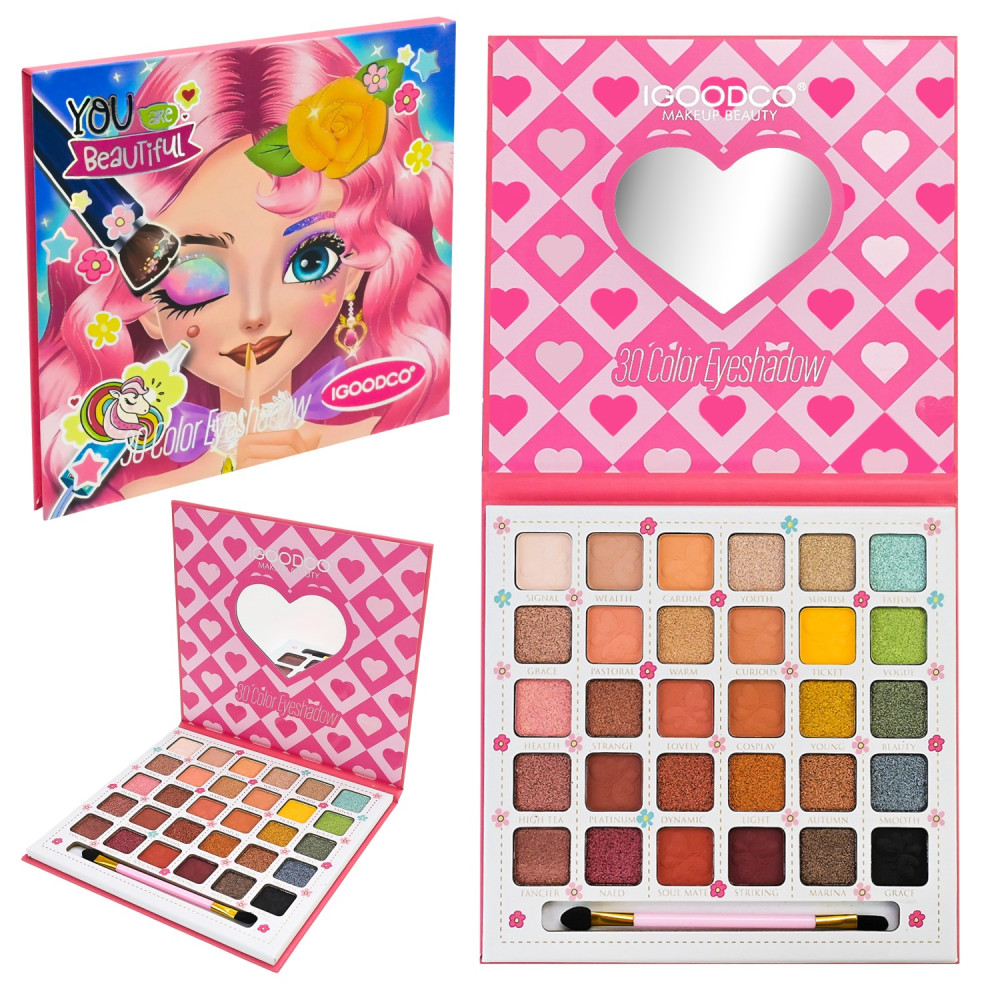 Косметика IG3125 (144шт/12) палетка тіней, аксес короб. 15*20*2см