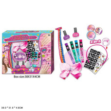 Косметика L5293 (72шт/2) лаки, наліпки, аксес для волосся та татуажу короб. 38*31*4