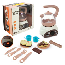 Побутова техніка набір 9933A (18шт)  батар. світло, звук, чайник, чашки, аксес короб. 25*15*24,5