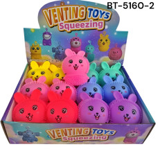 Іграшка-антистрес світиться "Зайчик" гумова 8*11см (уп.12)