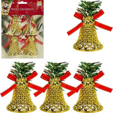 Набір-прикраса "Дзвоник" 4 шт 1045-214 золото пластик (116294)