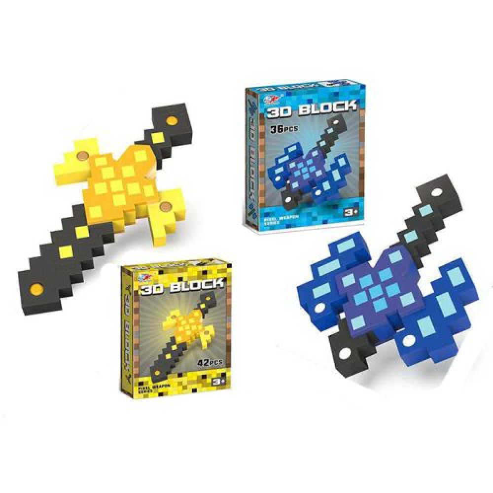 Меч SY1057-58 (72шт) MK, EVA, розібраний, зроби сам, 2 види (36дет, 42дет), в кор-ці, 22-28-5см