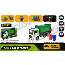 Машина  батар. АВТОПРОМ арт. AP9931 (24шт/2) "Сміттєвоз", світло,звук,у короб.33,5*19*11,5см