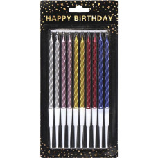 Набір свічок для торта 10шт TL-1046 металік спіраль (111570)