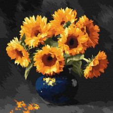 Набір для розпису по номерах "Соняшник в темряві" 40x40см KHO3330