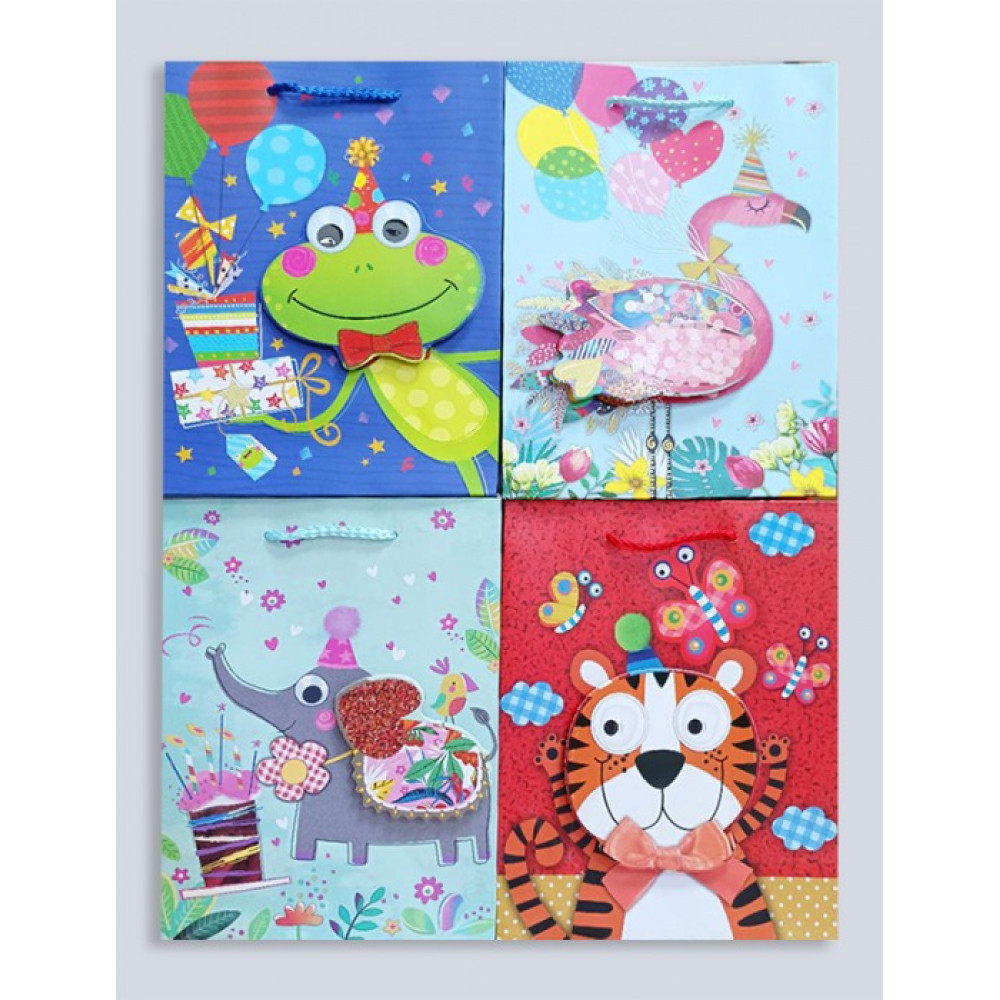 Пакет 26x32x10 см паперовий Святкуємо разом, 12 шт в пак. 282296