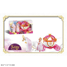 Карета 121A (28шт/2) батар. лоша ходить, лялька короб. 40*11*21