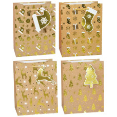 Подарунковий новорічний пакет L (31x42x12 см) 3318L