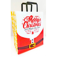 Пакет крафт ручки - прямокутні паперові кольорові, 32х15х38 см, папір 100 г/ м2.Крафт колір Білий KGB 323815 -44