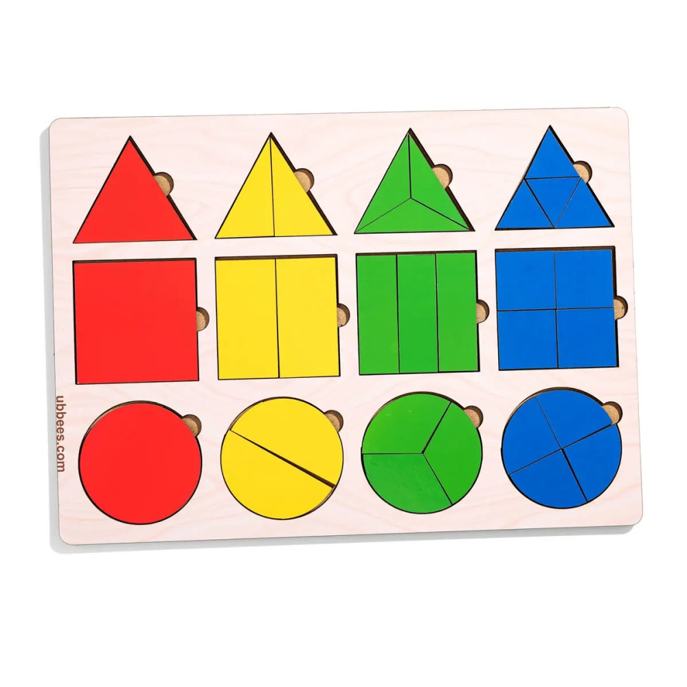 Розвиваюча гра для дітей Фігури: частини і ціле (Дерев'яні пазли, рамки-вкладки) (200x160x6 мм) ПСД204