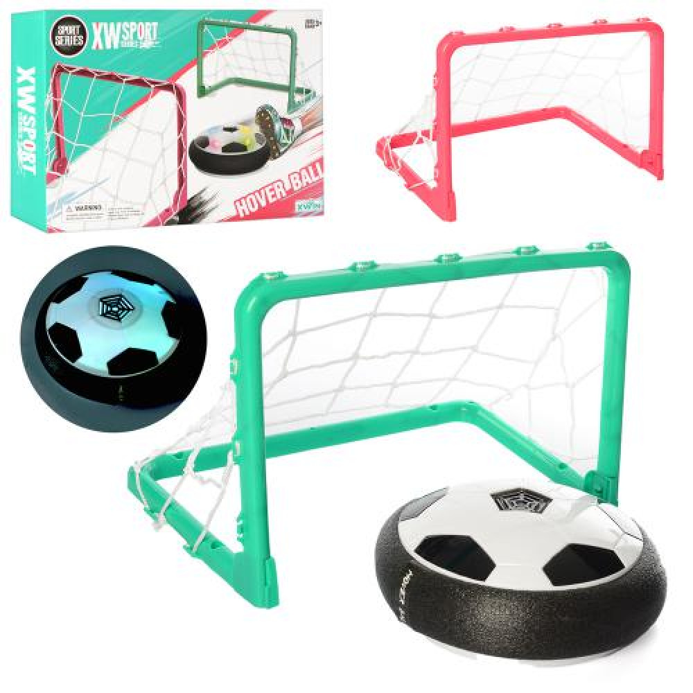 Футбольні ворота MR 0315 (48шт) 2шт 30-20-20см,сітка,пластик,аером'яч18см, світло, на бат, в кор-ці,31-21,5-7,5см