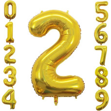 Фольгована цифра під гелій (80 см) - "2" (золото) 02370