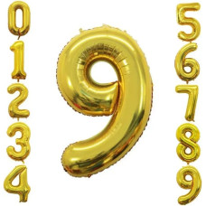 Фольгована цифра під гелій (80 см) - "9" (золото) 02377