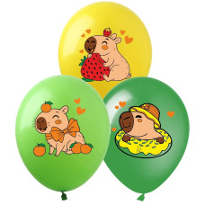 Повітряна кулька DD-2512 12" "Капібара", 100 шт., 12"/30см., Оливковий, Гелій або повітря, Капібара