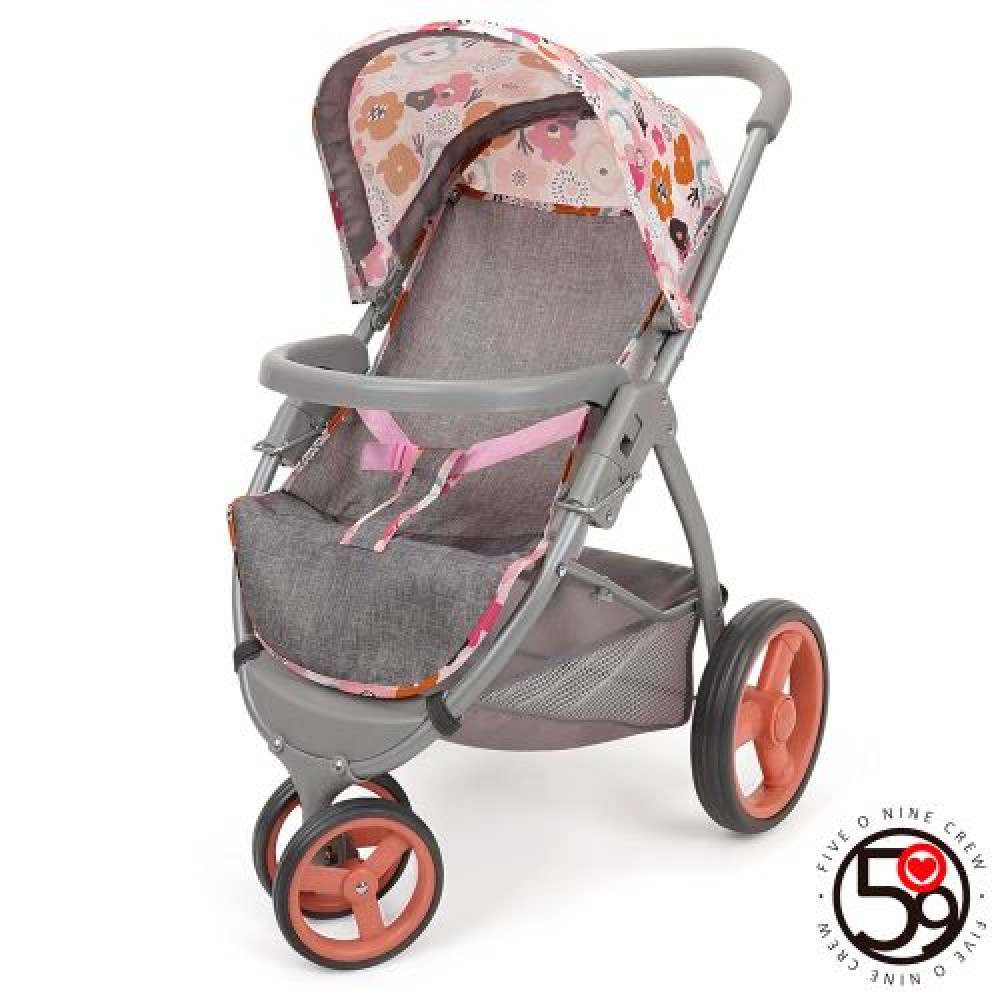 Коляска T731038 (4шт) для ляльки, прогулянкова, д58-ш39-в62см, ручка EVA, корзина, метал, в кор-ці, 55-33,5-12см