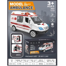 Машина батар. арт. A422-12Y (72шт/2) світло,звук,у короб.20,4*11,3*9см